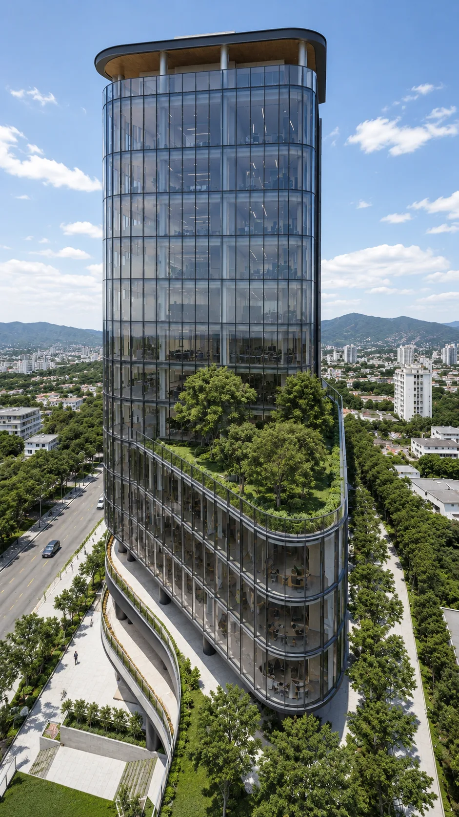 Antelia — Vista aérea con jardines